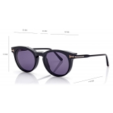 Tom Ford - Blue Block  - Occhiali da Vista Rotondi con clip - Nero - FT5823-HB - Occhiali da Vista - Tom Ford Eyewear