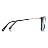 Tom Ford - Blue Block Soft Cat Eye - Occhiali da Vista Rotondi - Nero - FT5824-B - Occhiali da Vista - Tom Ford Eyewear