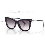 Tom Ford - Blue Block Soft Cat Eye - Occhiali da Vista Rotondi - Nero - FT5824-B - Occhiali da Vista - Tom Ford Eyewear