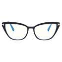 Tom Ford - Blue Block - Occhiali da Vista Cat Eye - Nero - FT5825-B - Occhiali da Vista - Tom Ford Eyewear