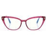 Tom Ford - Blue Block  - Cat Eye Optical Glasses - Aubergine Fuchsia - FT5825-B - Optical Glasses - Tom Ford Eyewear