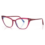 Tom Ford - Blue Block  - Cat Eye Optical Glasses - Aubergine Fuchsia - FT5825-B - Optical Glasses - Tom Ford Eyewear