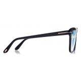 Tom Ford - Blue Block Square - Square Cat Eye Optical Glasses - Black - FT5826-B - Optical Glasses - Tom Ford Eyewear