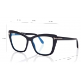 Tom Ford - Blue Block - Occhiali da Vista Squadrati Cat Eye - Nero - FT5826-B - Occhiali da Vista - Tom Ford Eyewear