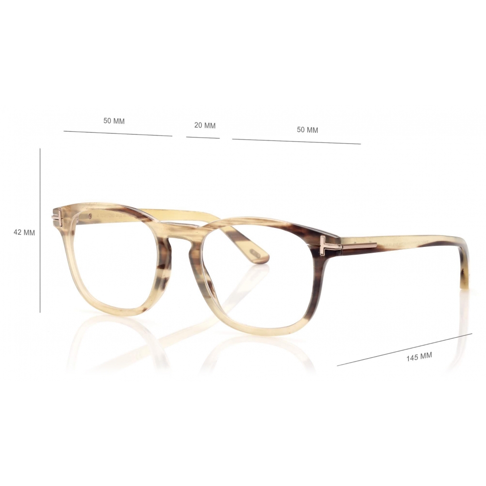 Tom Ford - Soft Square - Square Optical Glasses - Green Horn - FT5849-P ...