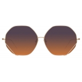 Linda Farrow - Fawcet Hexagon Sunglasses in Light Gold - LFL1010C2SUN - Linda Farrow Eyewear