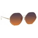 Linda Farrow - Fawcet Hexagon Sunglasses in Light Gold - LFL1010C2SUN - Linda Farrow Eyewear