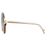 Linda Farrow - Fawcet Hexagon Sunglasses in Light Gold - LFL1010C2SUN - Linda Farrow Eyewear