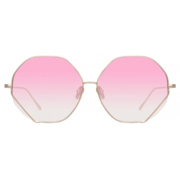 Linda Farrow - Fawcet Hexagon Sunglasses in Light Gold - LFL1010C3SUN - Linda Farrow Eyewear
