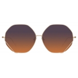 Linda Farrow - Occhiali da Sole Esagonali Fawcet in Oro Giallo - LFL1010C2SUN - Linda Farrow Eyewear