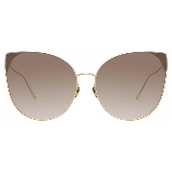 Linda Farrow - Flyer Cat-Eye Sunglasses in Yellow Gold - LFL895C9SUN - Linda Farrow Eyewear