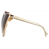 Linda Farrow - Occhiali da Sole Cat-Eye Flyer in Oro Giallo - LFL895C9SUN - Linda Farrow Eyewear
