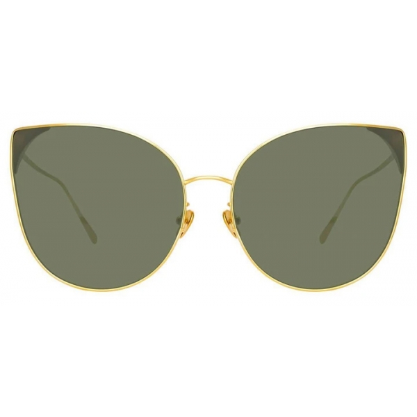 Linda Farrow - Occhiali da Sole Cat-Eye Flyer in Oro Giallo - LFL895C10SUN - Linda Farrow Eyewear