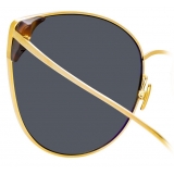 Linda Farrow - Occhiali da Sole Cat-Eye Flyer in Oro Giallo - LFL895C10SUN - Linda Farrow Eyewear