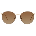 Linda Farrow - Foster Oval Sunglasses in Rose Gold - LF34C7SUN - Linda Farrow Eyewear
