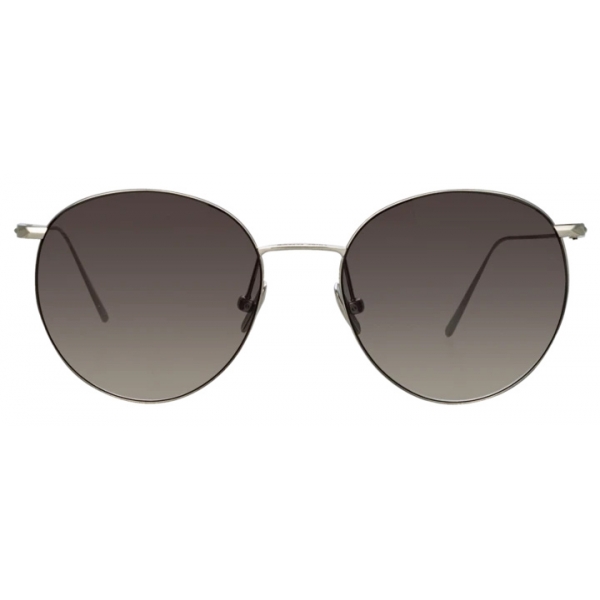 Linda Farrow - Foster Oval Sunglasses in White Gold - LF34C6SUN - Linda ...