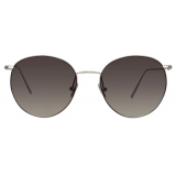 Linda Farrow - Foster Oval Sunglasses in White Gold - LF34C6SUN - Linda Farrow Eyewear