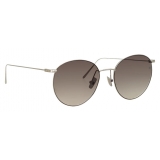 Linda Farrow - Foster Oval Sunglasses in White Gold - LF34C6SUN - Linda Farrow Eyewear
