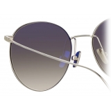 Linda Farrow - Foster Oval Sunglasses in White Gold - LF34C6SUN - Linda Farrow Eyewear