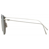 Linda Farrow - Occhiali da Sole Ovale Foster in Oro Bianco - LF34C6SUN - Linda Farrow Eyewear