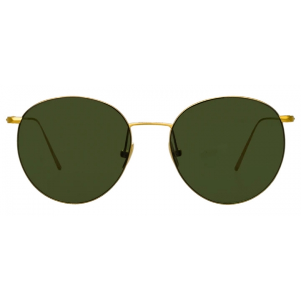 Linda Farrow - Foster Oval Sunglasses in Yellow Gold - LF34C5SUN - Linda Farrow Eyewear