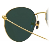 Linda Farrow - Foster Oval Sunglasses in Yellow Gold - LF34C5SUN - Linda Farrow Eyewear