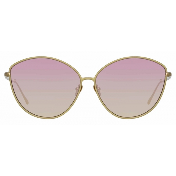 Linda Farrow - Francis Cat-Eye Sunglasses in Light Gold - LFL1149C4SUN - Linda Farrow Eyewear