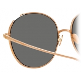 Linda Farrow - Hannah Cat-Eye Sunglasses in Rose Gold and Platinum - LFL1054C5SUN - Linda Farrow Eyewear