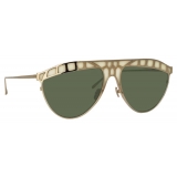 Linda Farrow - Huston Aviator Sunglasses in Light Gold - LFL1005C4SUN - Linda Farrow Eyewear