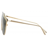 Linda Farrow - Huston Aviator Sunglasses in Light Gold - LFL1005C4SUN - Linda Farrow Eyewear