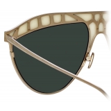 Linda Farrow - Huston Aviator Sunglasses in Light Gold - LFL1005C4SUN - Linda Farrow Eyewear