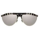 Linda Farrow - Huston Aviator Sunglasses in White Gold - LFL1005C5SUN - Linda Farrow Eyewear