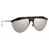 Linda Farrow - Huston Aviator Sunglasses in White Gold - LFL1005C5SUN - Linda Farrow Eyewear