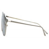 Linda Farrow - Huston Aviator Sunglasses in White Gold - LFL1005C5SUN - Linda Farrow Eyewear