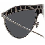 Linda Farrow - Huston Aviator Sunglasses in White Gold - LFL1005C5SUN - Linda Farrow Eyewear