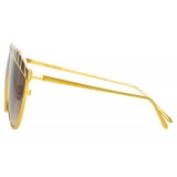 Linda Farrow - Huston Aviator Sunglasses in Yellow Gold - LFL1005C1SUN - Linda Farrow Eyewear