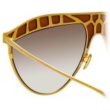 Linda Farrow - Huston Aviator Sunglasses in Yellow Gold - LFL1005C1SUN - Linda Farrow Eyewear