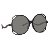 Linda Farrow - Jerry Oversized Sunglasses in Black - LFL1067C1SUN - Linda Farrow Eyewear