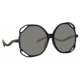 Linda Farrow - Occhiali da Sole Oversized Jerry in Nero - LFL1067C1SUN - Linda Farrow Eyewear