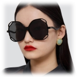 Linda Farrow - Occhiali da Sole Oversized Jerry in Nero - LFL1067C1SUN - Linda Farrow Eyewear