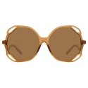 Linda Farrow - Occhiali da Sole Oversized Jerry in Tabacco - LFL1067C4SUN - Linda Farrow Eyewear