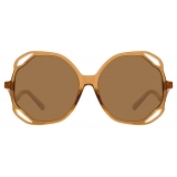 Linda Farrow - Jerry Oversized Sunglasses in Tobacco - LFL1067C4SUN - Linda Farrow Eyewear