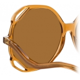 Linda Farrow - Occhiali da Sole Oversized Jerry in Tabacco - LFL1067C4SUN - Linda Farrow Eyewear