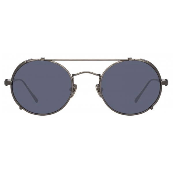 Linda Farrow - Jimi Oval Sunglasses in Nickel - LFL1038C6SUN - Linda Farrow Eyewear