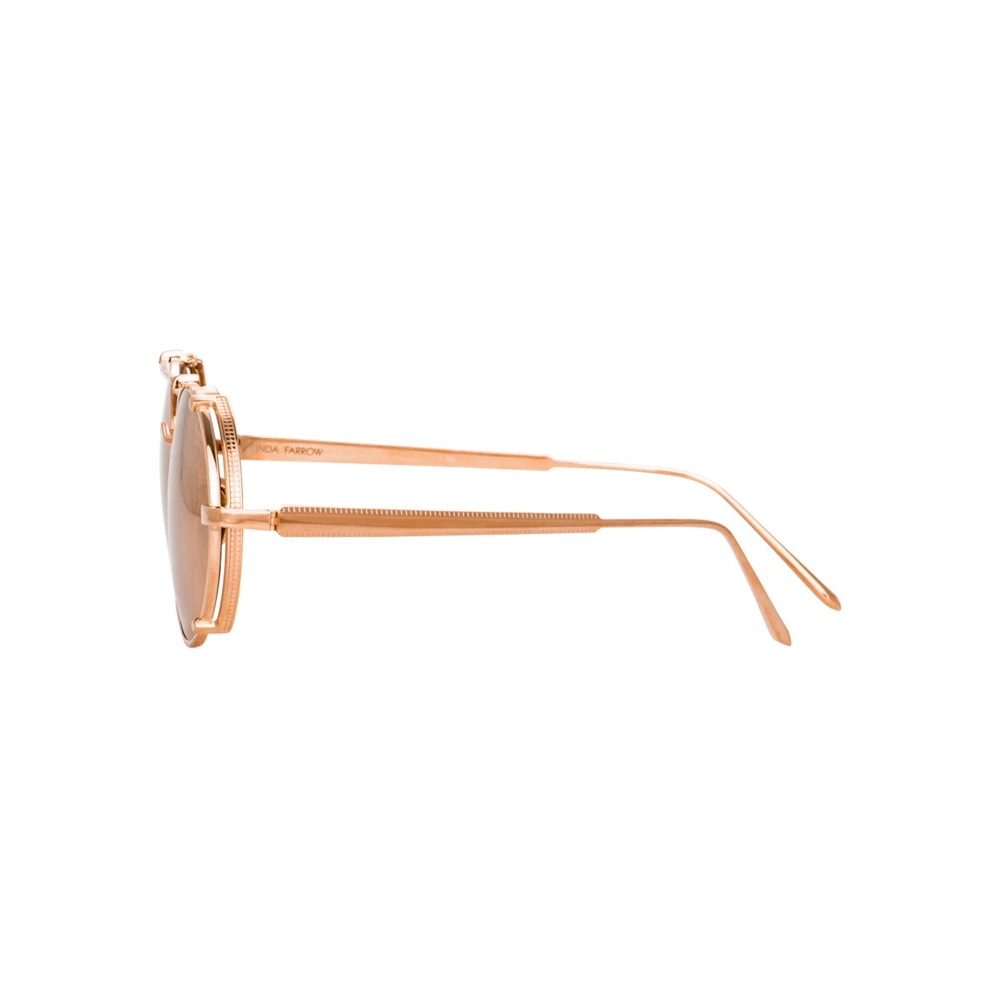 Linda Farrow - Jimi Oval Sunglasses in Rose Gold - LFL1038C3SUN - Linda ...