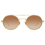 Linda Farrow - Jimi Oval Sunglasses in Yellow Gold - LFL1038C1SUN - Linda Farrow Eyewear