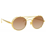 Linda Farrow - Jimi Oval Sunglasses in Yellow Gold - LFL1038C1SUN - Linda Farrow Eyewear