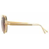 Linda Farrow - Jimi Oval Sunglasses in Yellow Gold - LFL1038C1SUN - Linda Farrow Eyewear