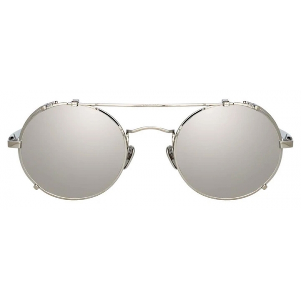 Linda Farrow - Jimi Oval Sunglasses in White Gold - LFL1038C5SUN - Linda Farrow Eyewear