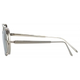 Linda Farrow - Jimi Oval Sunglasses in White Gold - LFL1038C5SUN - Linda Farrow Eyewear